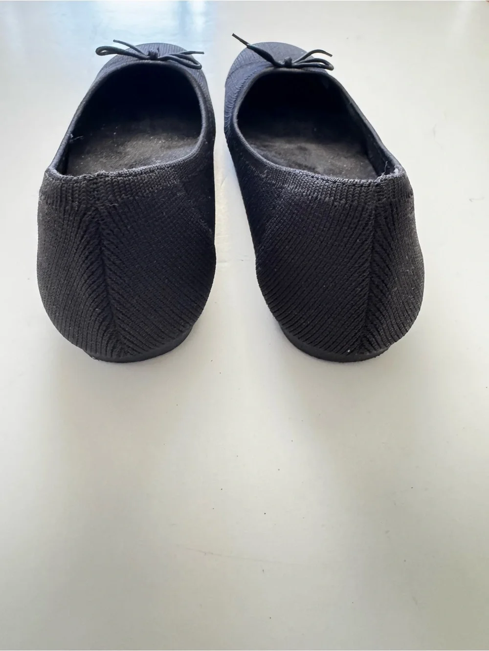Vionic Klara Black Knit Square Toe Ballet Flats with Bow size 7